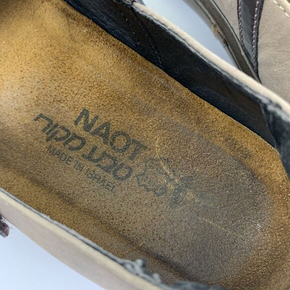 Naot Myna Strappy Mary Jane Low Heel Round Toe Taupe Leather Suede 36 US 5 - Picture 8 of 15